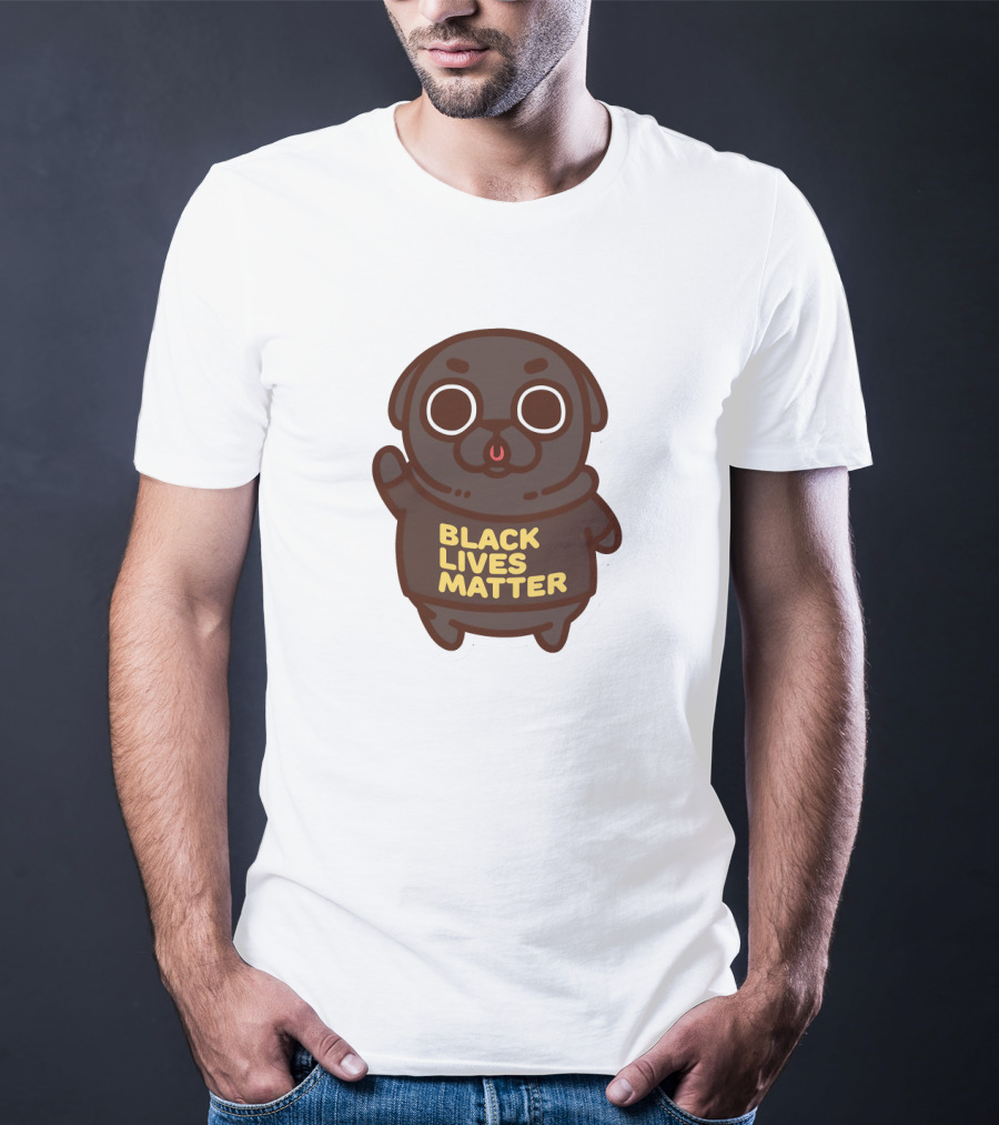 Cute Funny Pug Black Lives Matter T-Shirt