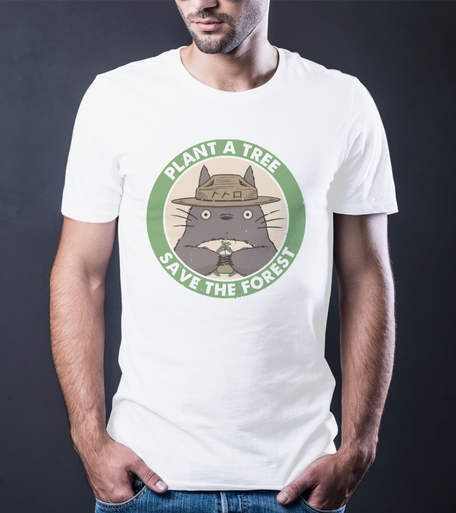 Plant A Tree Save The Forest Totoro Badge T-Shirt