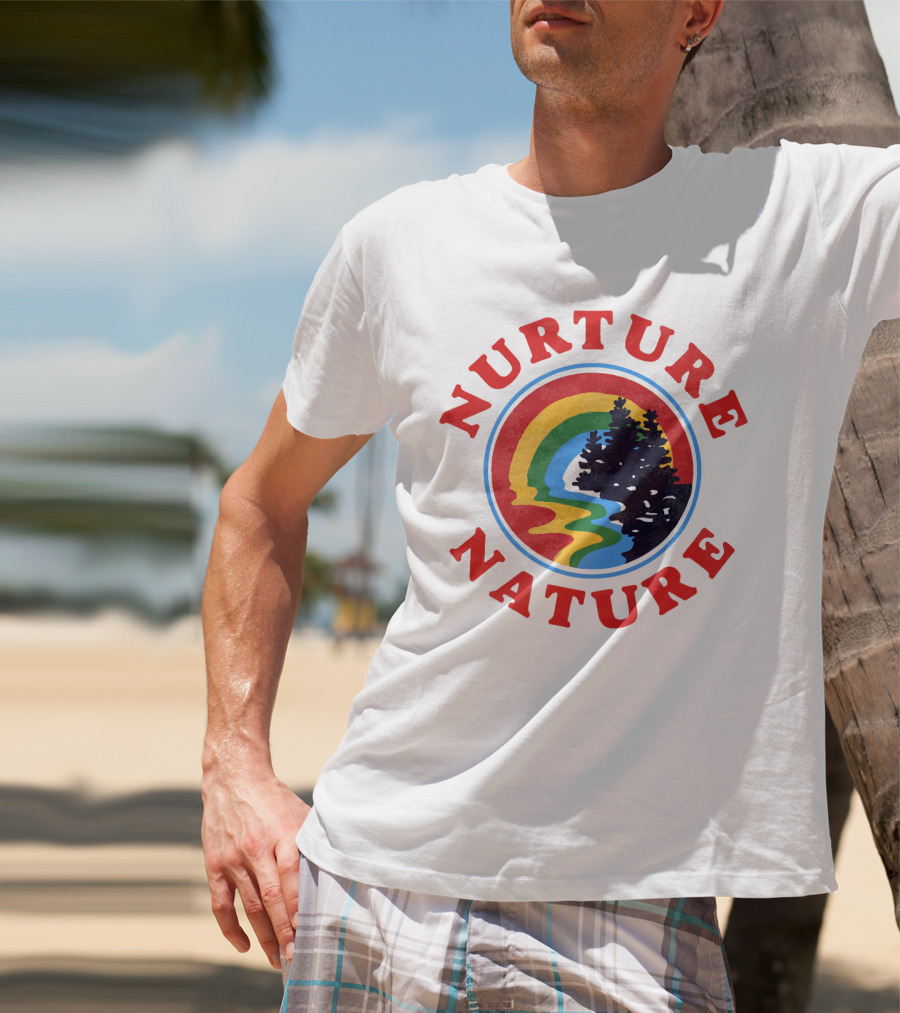 Nurture Nature Rainbow Landscape With Trees T-Shirt
