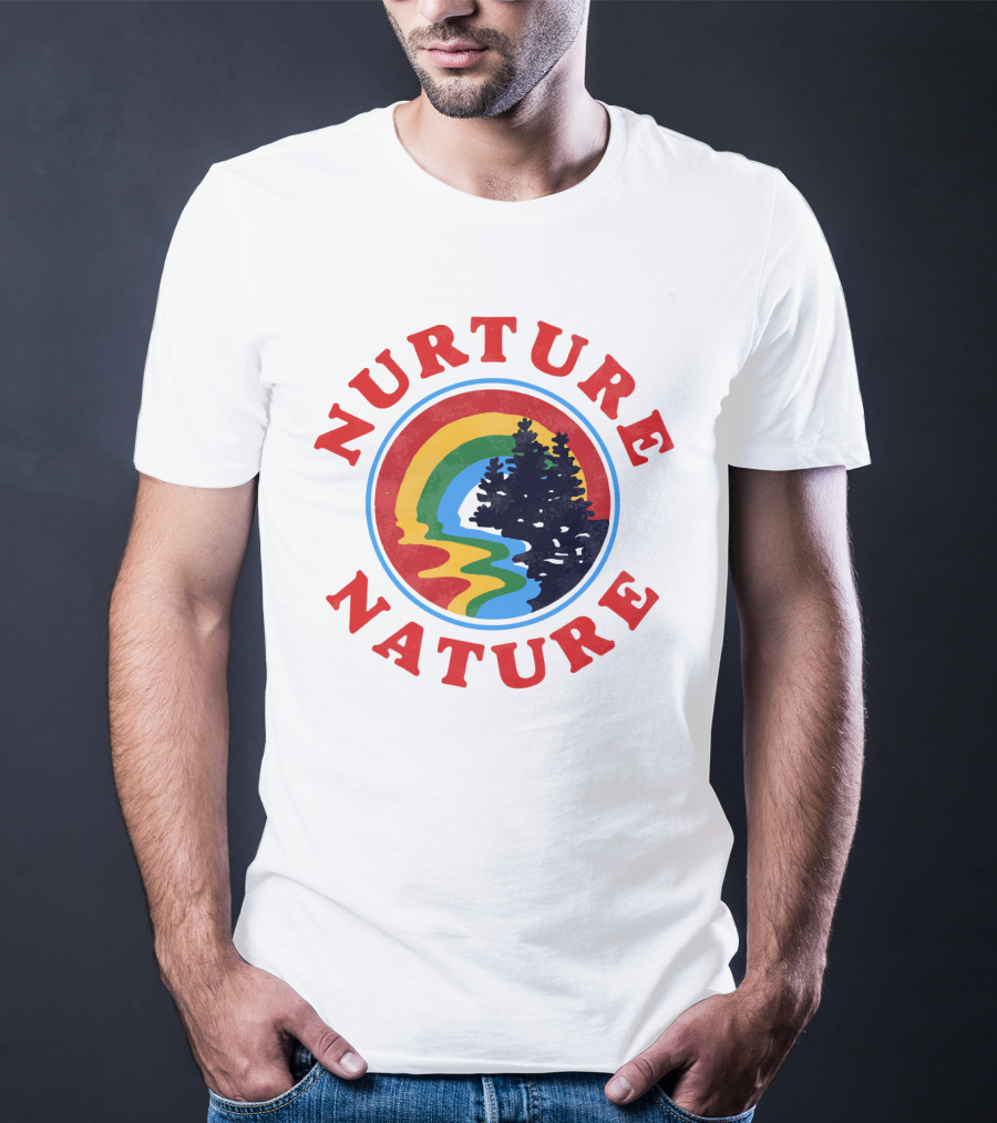 Nurture Nature Rainbow Landscape With Trees T-Shirt