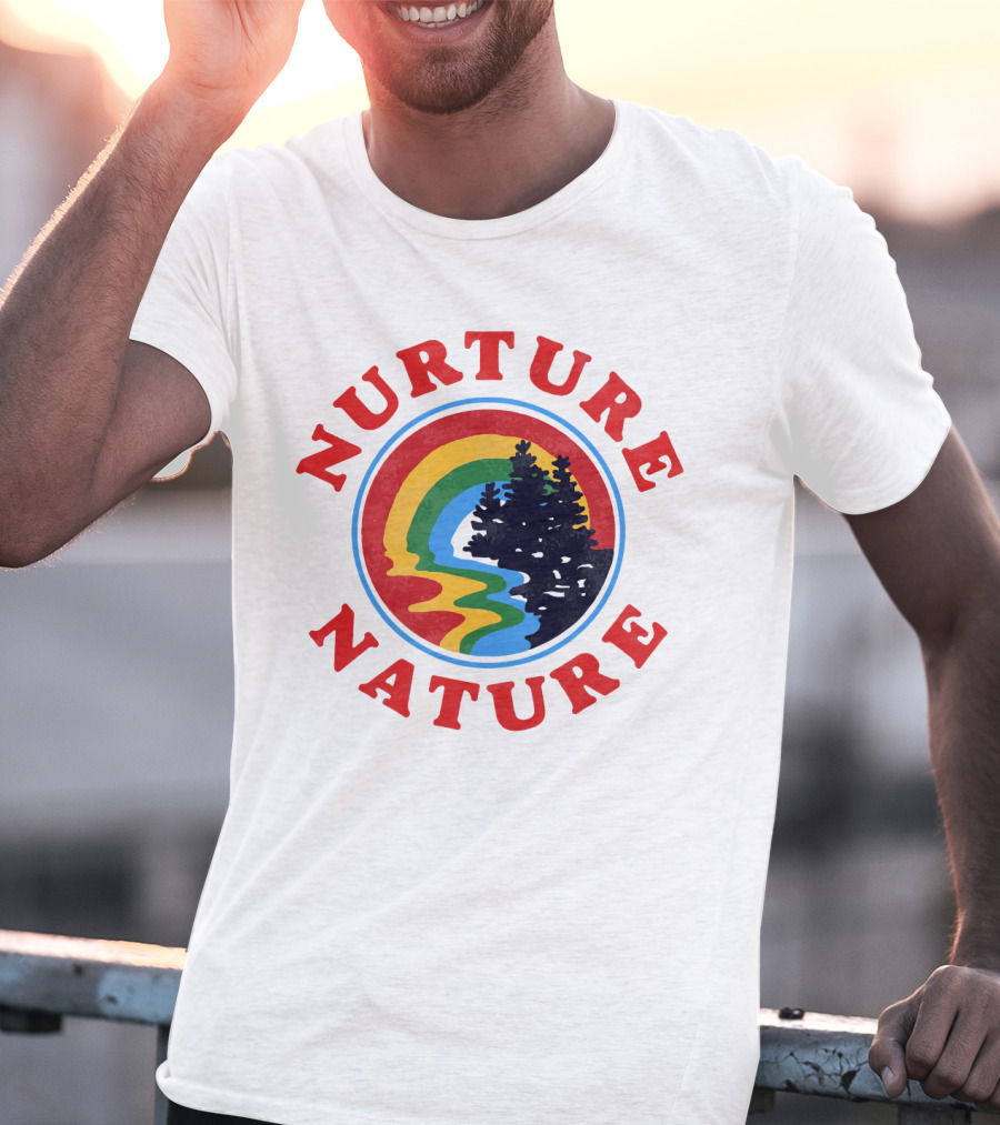Nurture Nature Rainbow Landscape With Trees T-Shirt