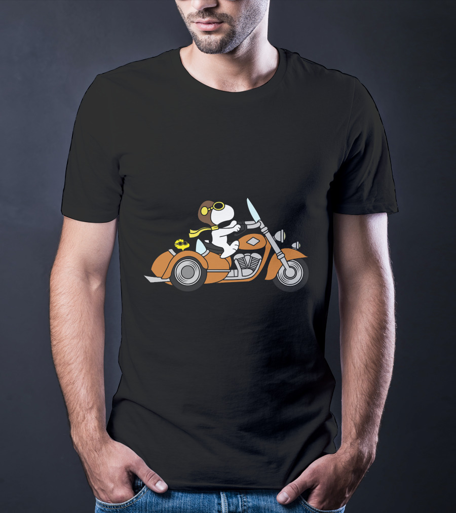 Snoopy Biker Woodstock Motorcycle Adventure T-Shirt
