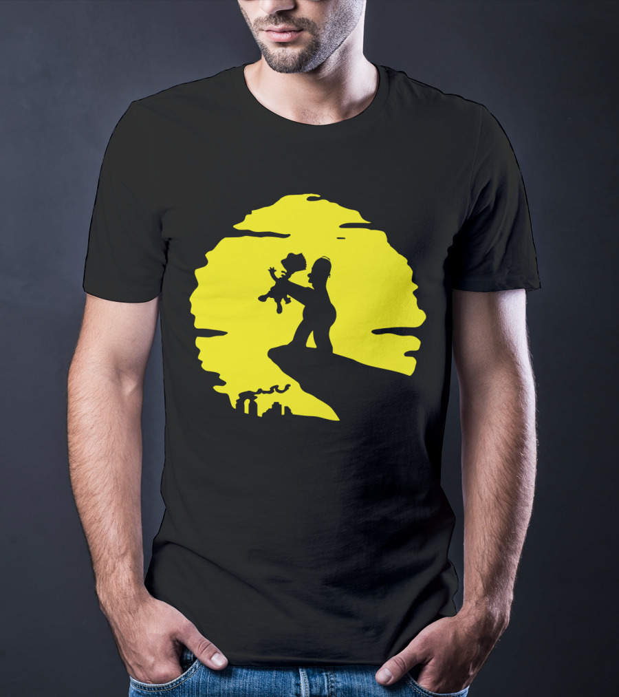 The Simpsons Homer Strangling Bart Lion King Cliff T-Shirt