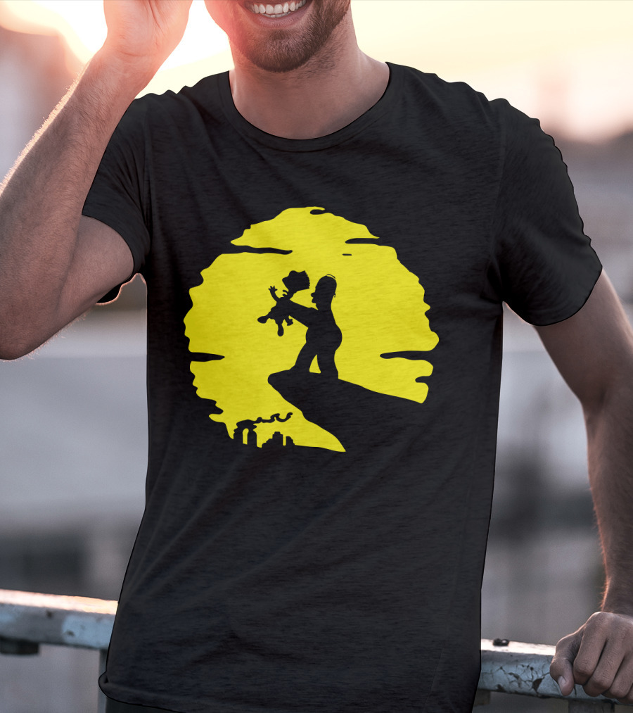 The Simpsons Homer Strangling Bart Lion King Cliff T-Shirt