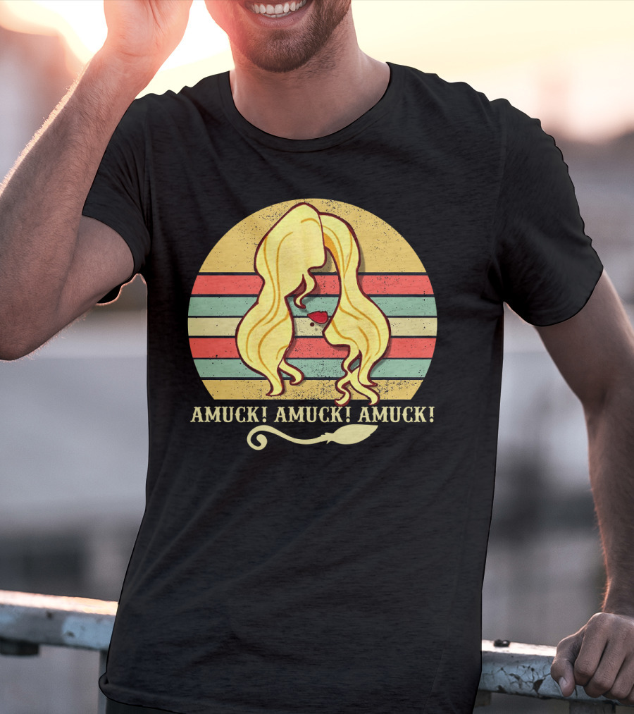 Amuck Amuck Amuck Vintage Sunset Sarah Sanderson Hocus Pocus Witch Silhouette T-Shirt