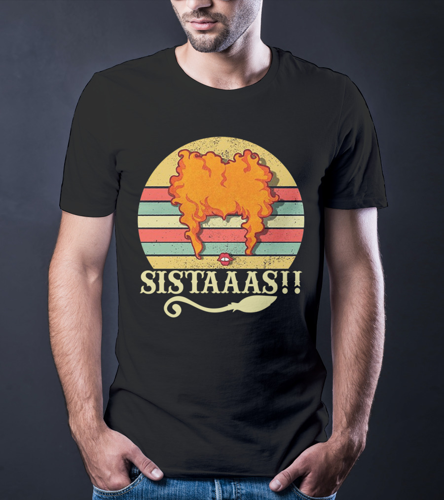 Sistaaaas Winifred Sanderson Sunset Hair Hocus Pocus Vintage Stripes T-Shirt