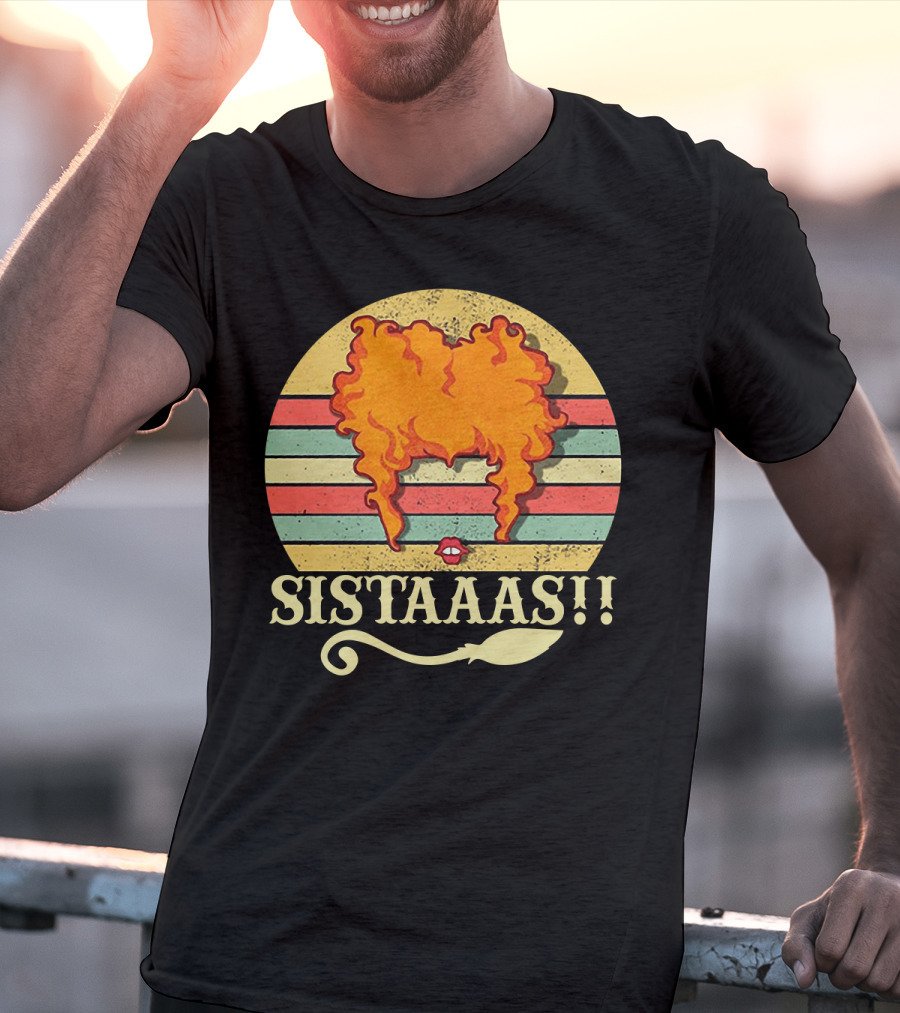 Sistaaaas Winifred Sanderson Sunset Hair Hocus Pocus Vintage Stripes T-Shirt