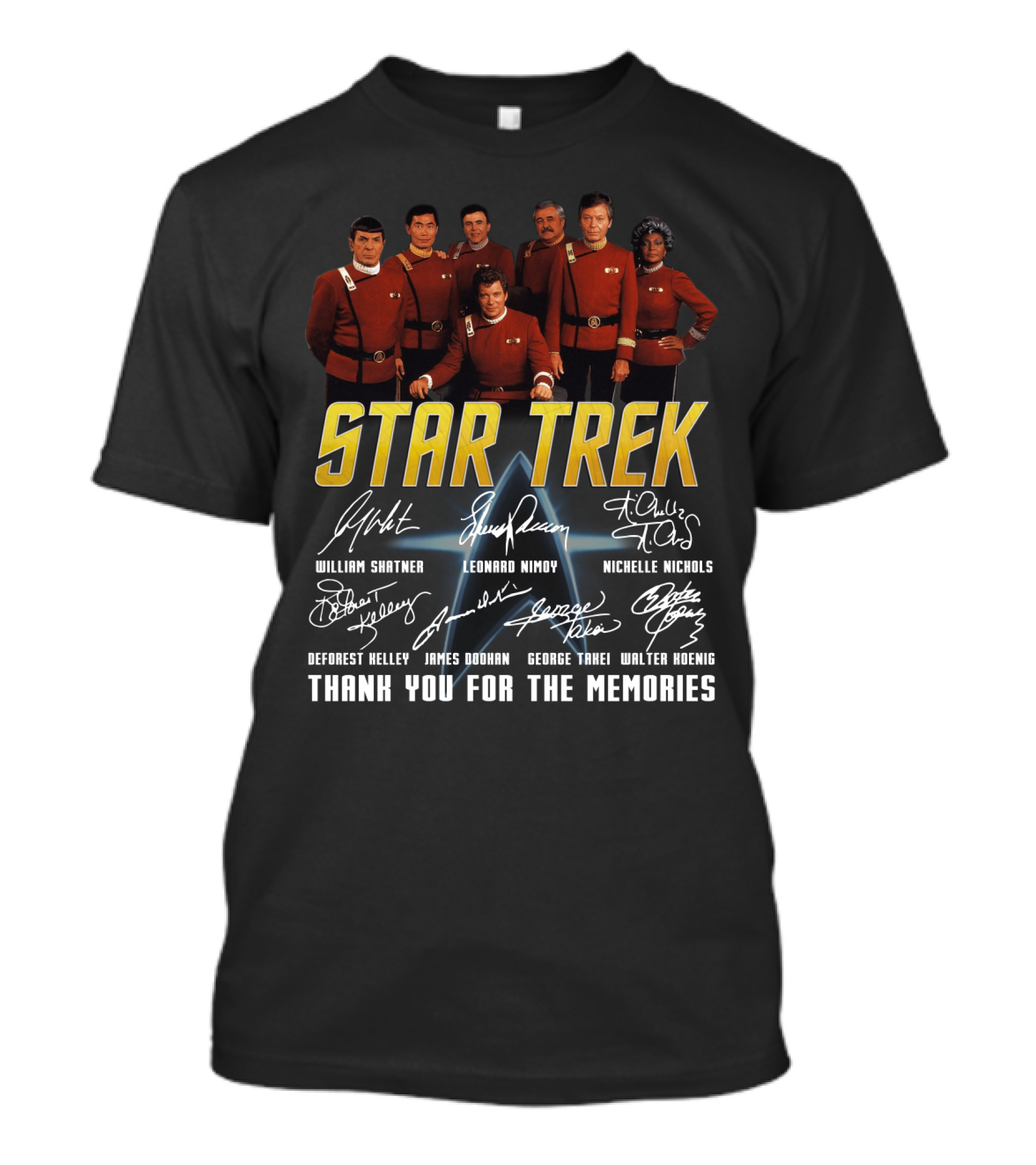 Star Trek Cast William Leonard Nichelle Thank You For The Memories Signatures T-Shirt