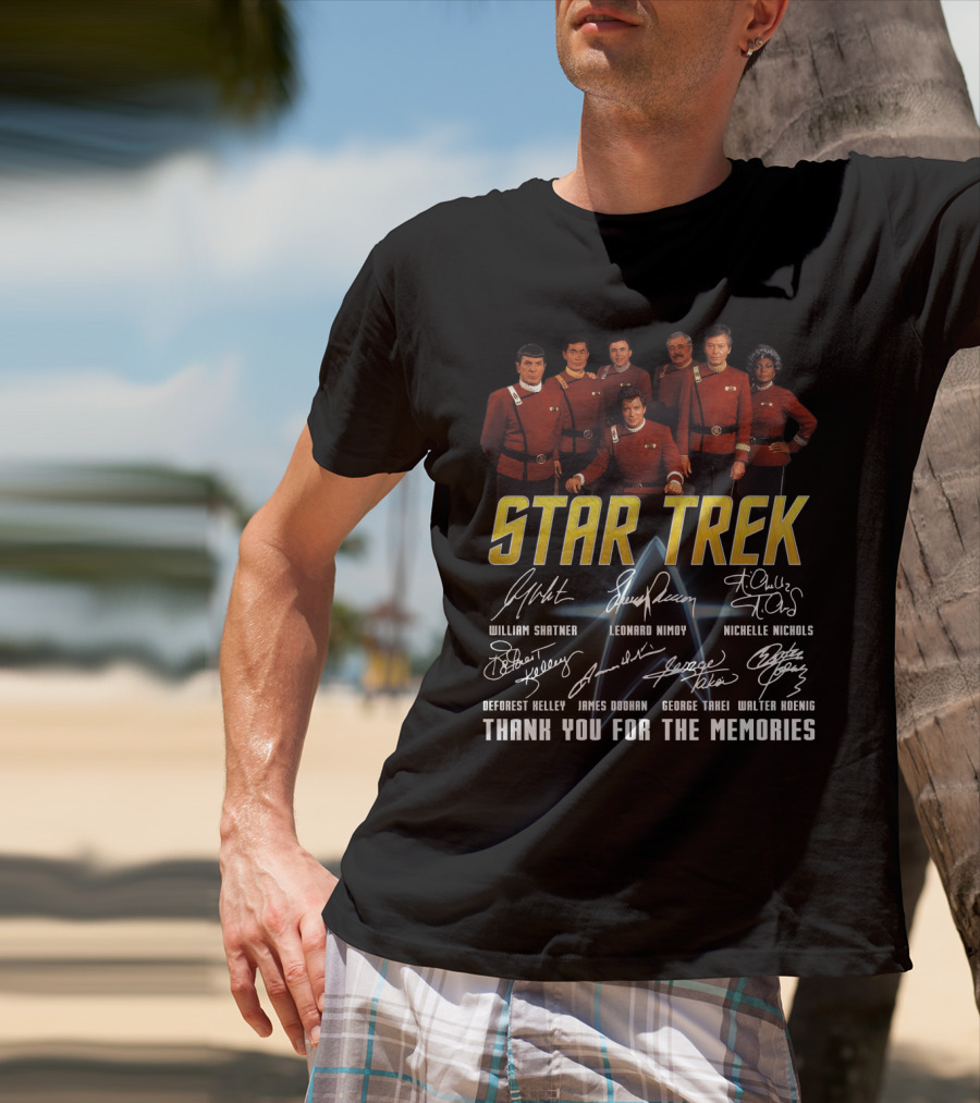 Star Trek Cast William Leonard Nichelle Thank You For The Memories Signatures T-Shirt