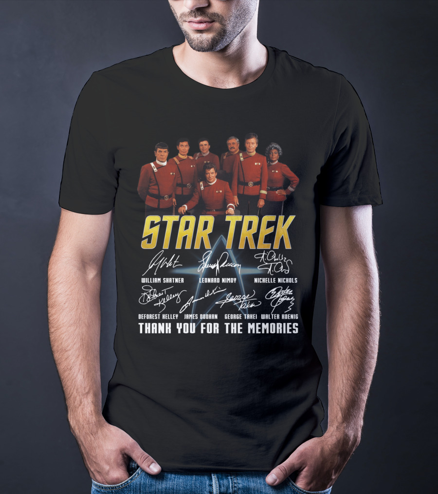 Star Trek Cast William Leonard Nichelle Thank You For The Memories Signatures T-Shirt