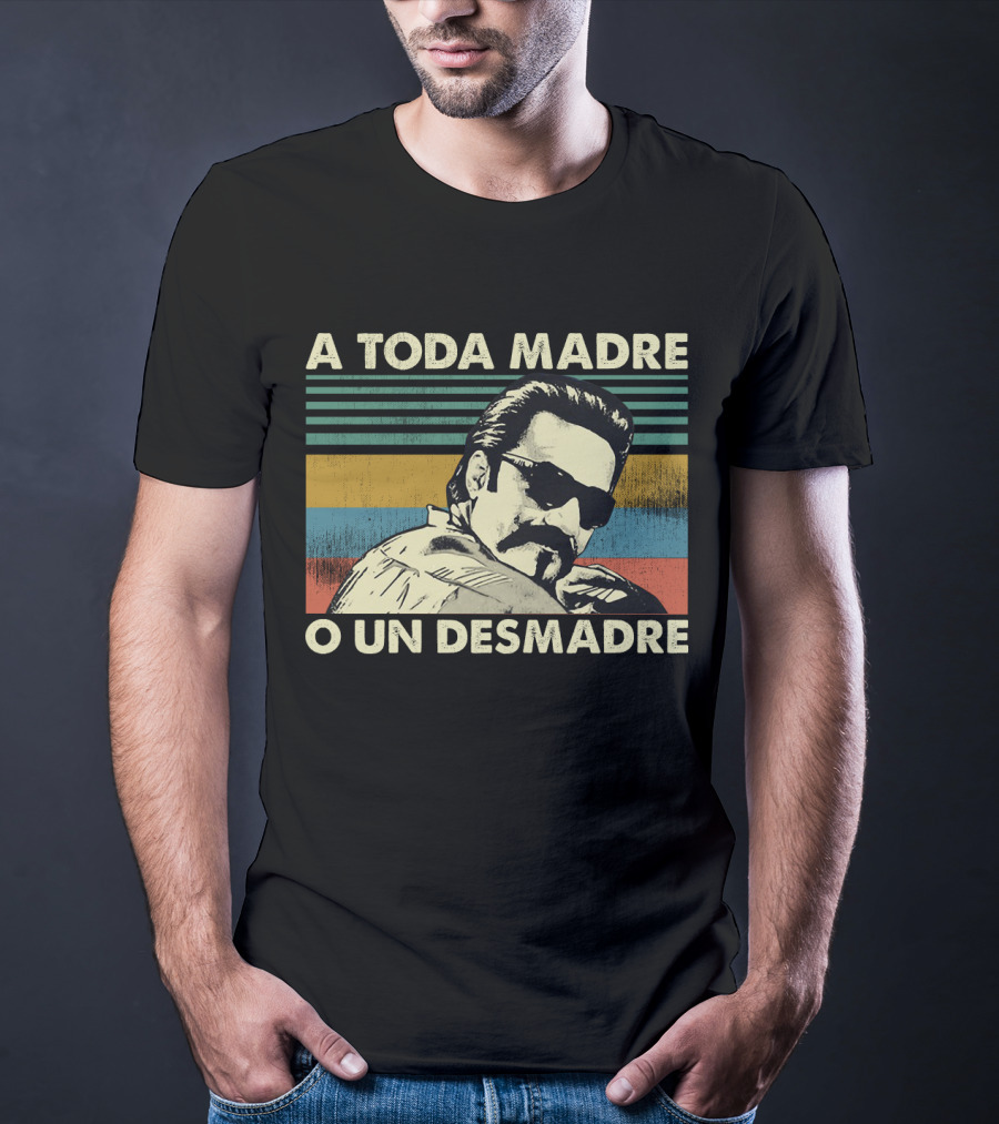 A Toda Madre O Un Desmadre Vintage Retro Stripes Cool Sunglasses T-Shirt