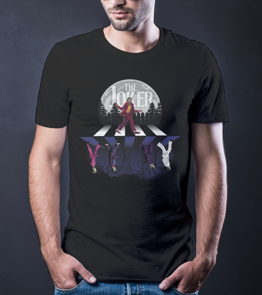 The Joker Walking Across Abbey Road Parody For Rock And Comic Fans T-Shirt
