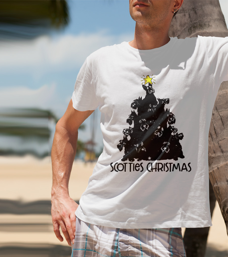 Scotties Christmas Tree With Star T-Shirt