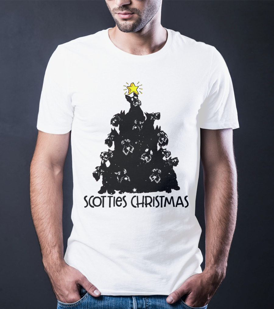 Scotties Christmas Tree With Star T-Shirt