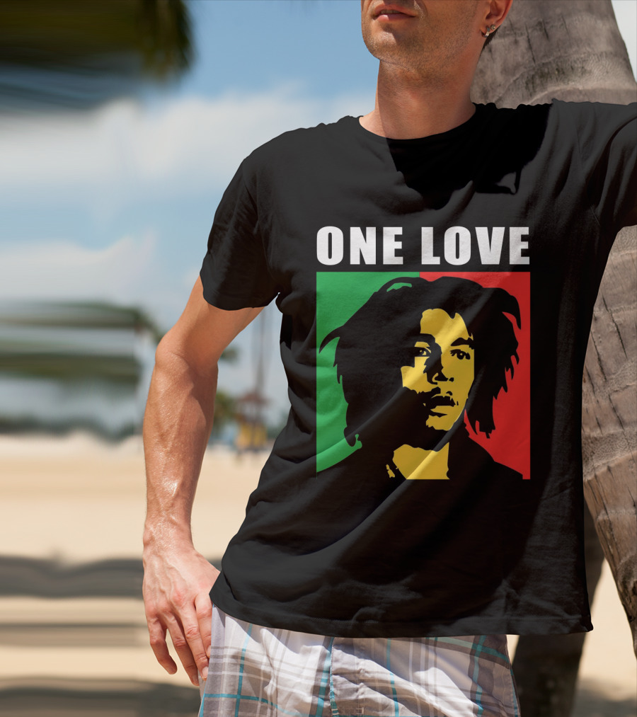 One Love Bob Marley Rasta Colors T-Shirt