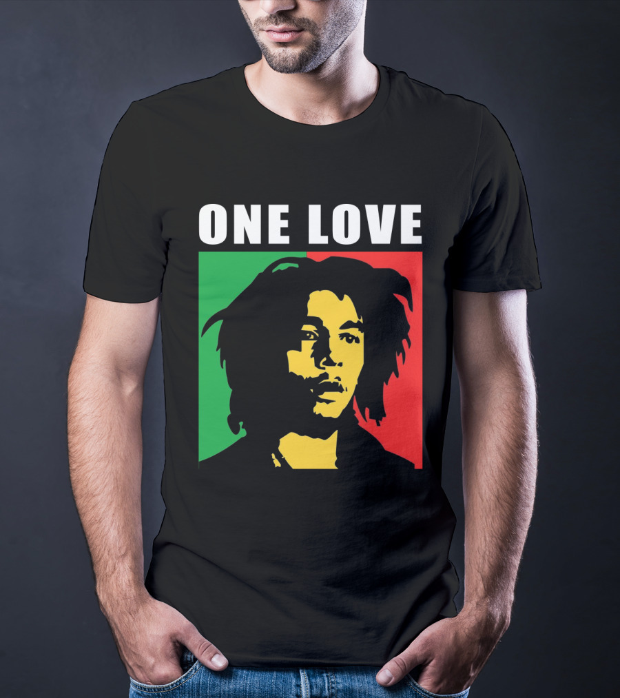 One Love Bob Marley Rasta Colors T-Shirt