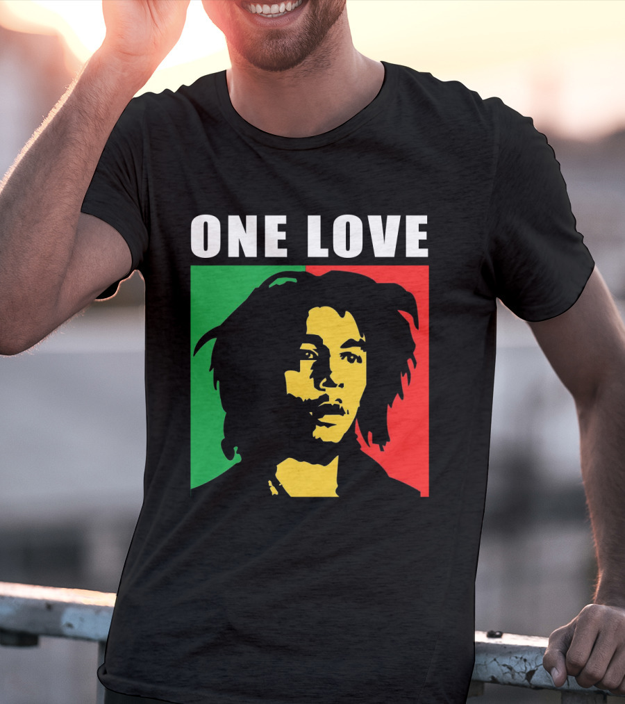 One Love Bob Marley Rasta Colors T-Shirt