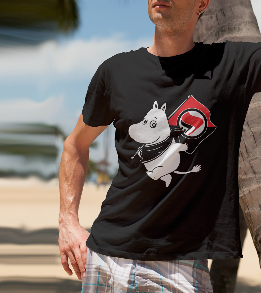 Moomin Holding Antifa Flag T-Shirt