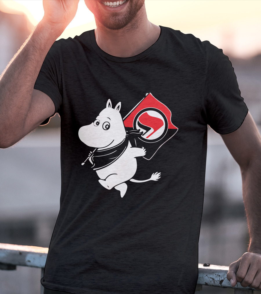 Moomin Holding Antifa Flag T-Shirt