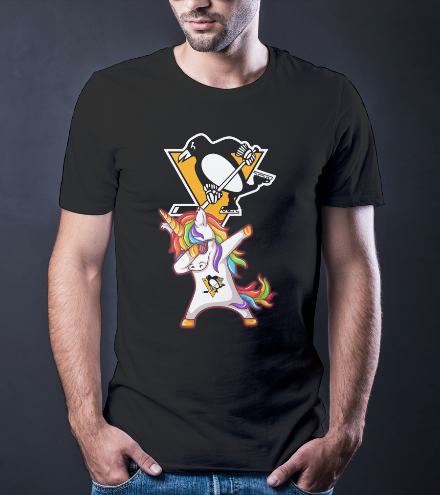 Unicorn Dabbing Penguins Pittsburgh Hockey T-Shirt
