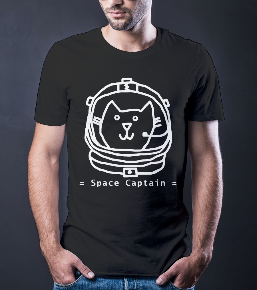 Space Captain Cat In Spacesuit T-Shirt