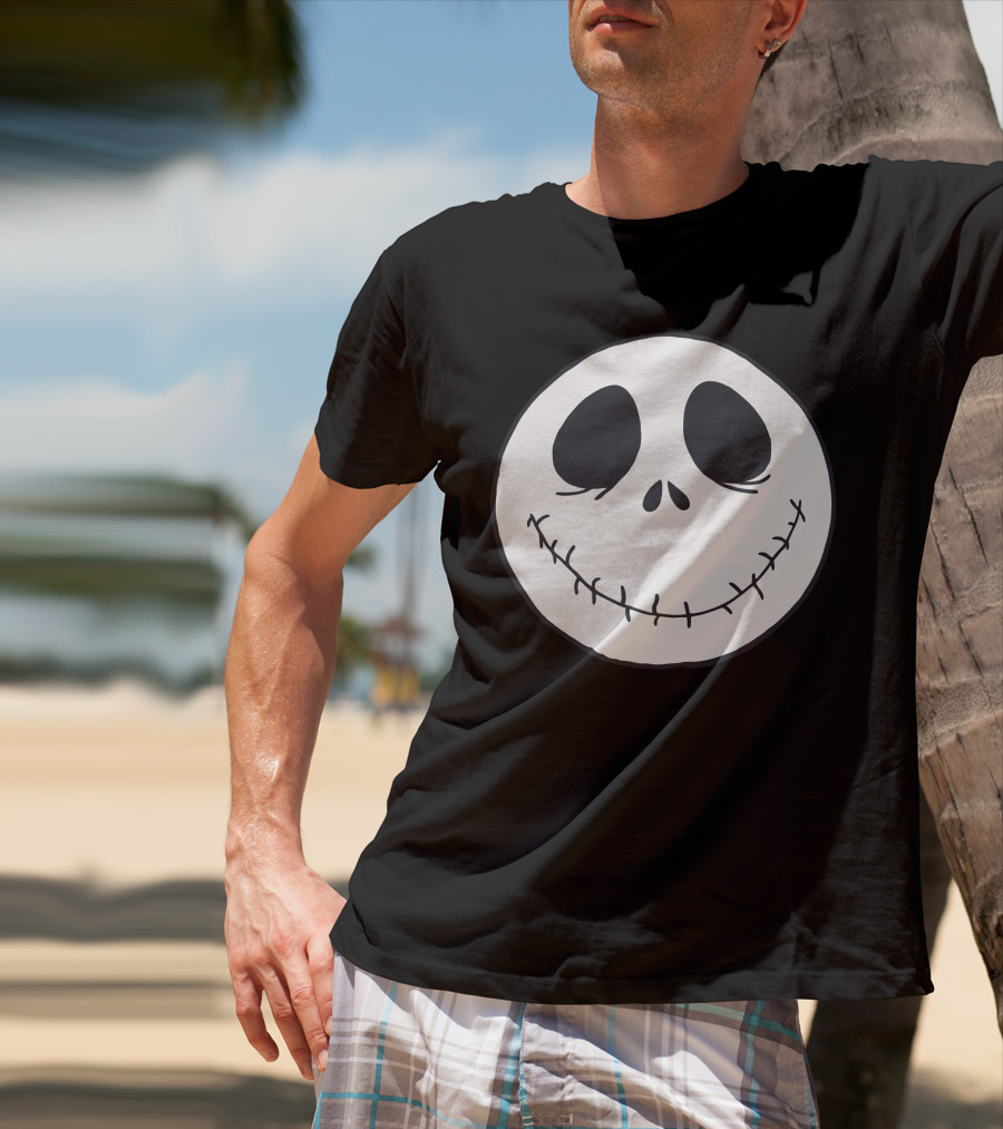 Jack Skellington Smiling Face Icon Nightmare Before Christmas T-Shirt