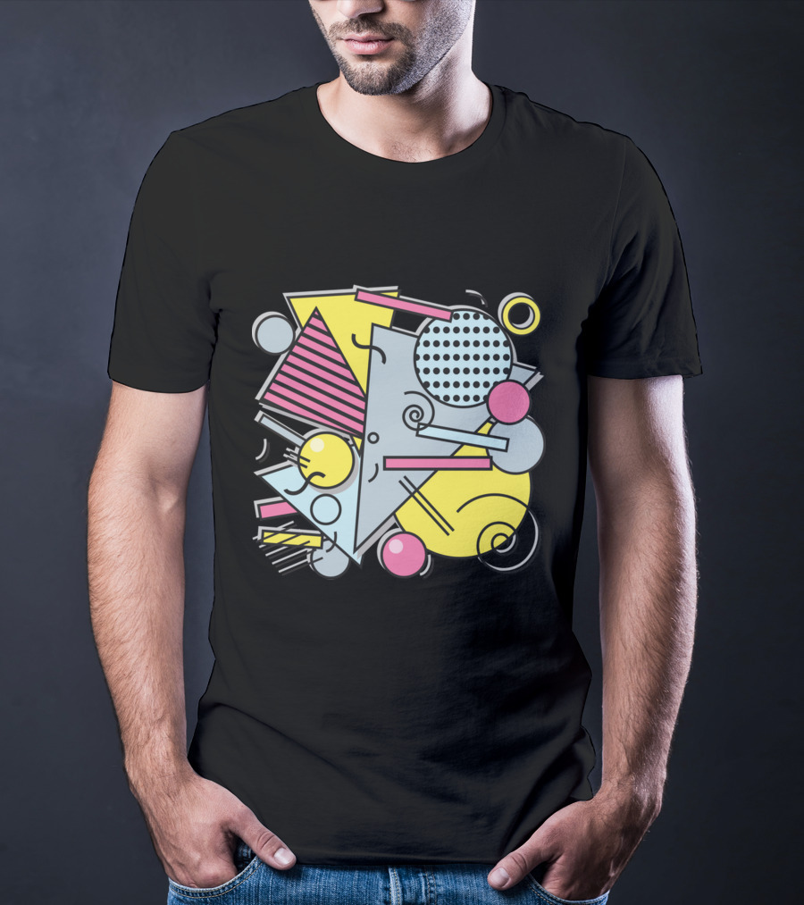 80s Memphis Geometric Abstract Shapes T-Shirt
