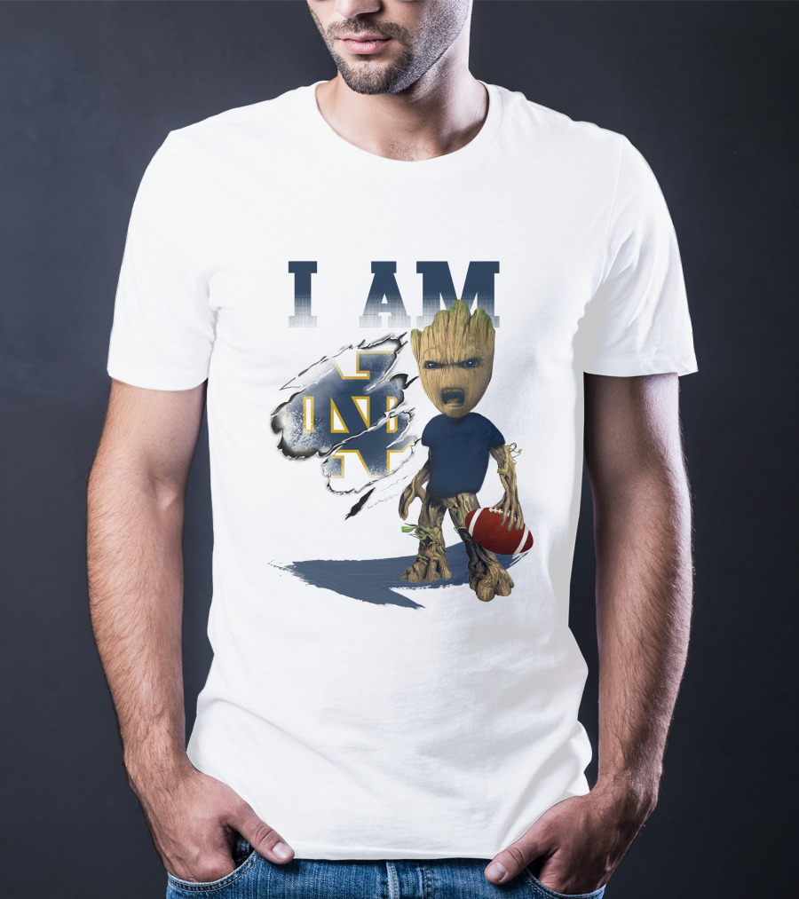 I AM Notre Dame Fighting Irish Groot Football T-Shirt