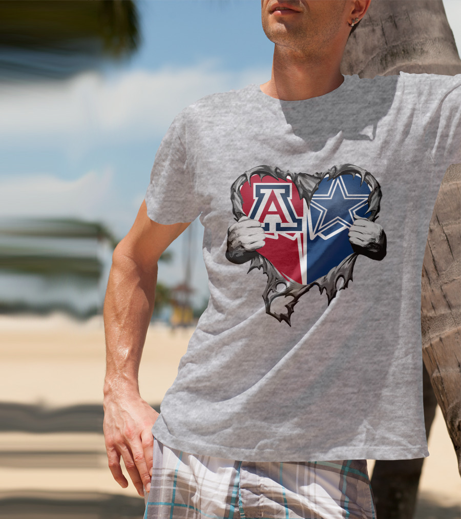 Cowboys And Arizona Wildcats Heart T-Shirt