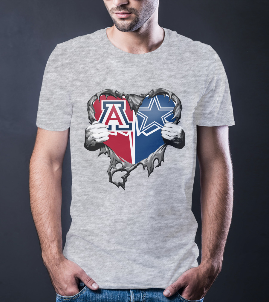 Cowboys And Arizona Wildcats Heart T-Shirt
