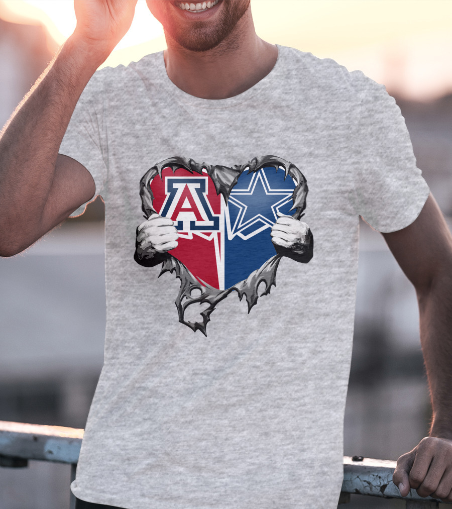 Cowboys And Arizona Wildcats Heart T-Shirt