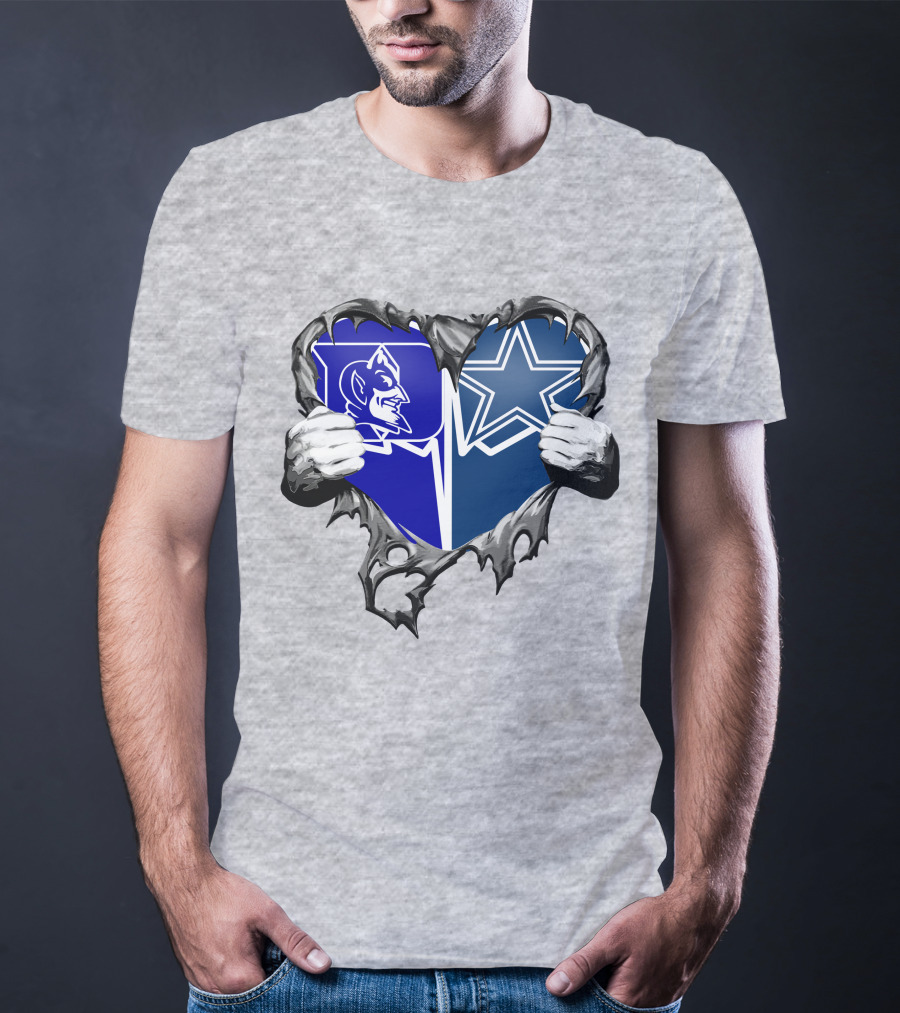 Cowboys Duke Blue Devil Heart T-Shirt