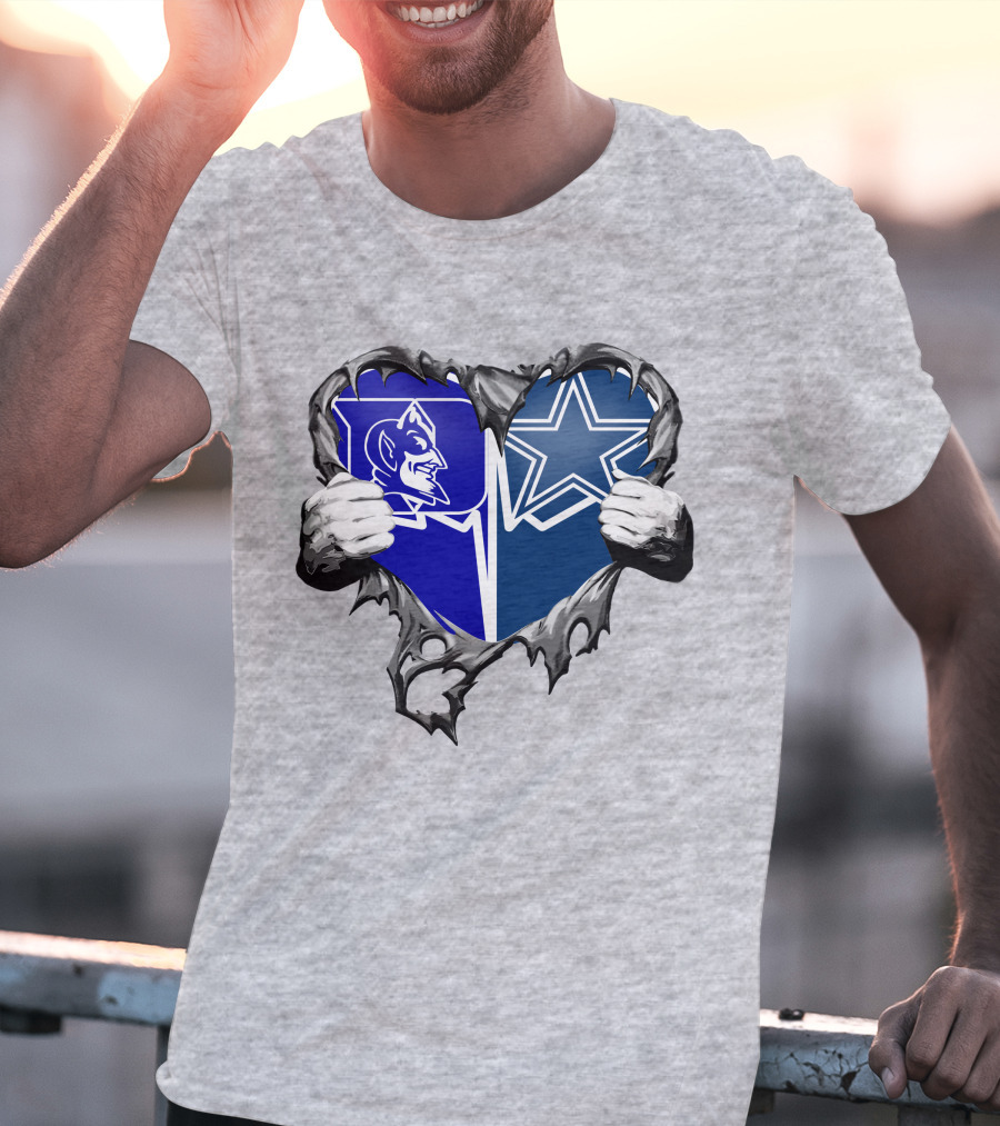 Cowboys Duke Blue Devil Heart T-Shirt