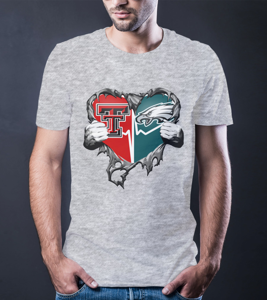 Texas Tech And Eagles Heart T-Shirt