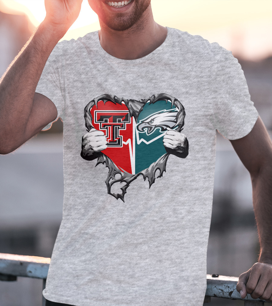 Texas Tech And Eagles Heart T-Shirt