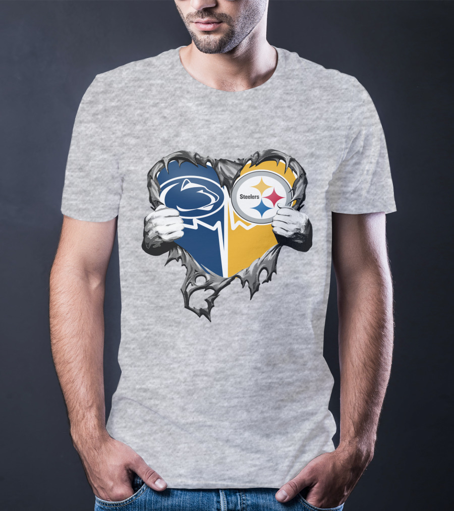 Steelers And Penn State Heart T-Shirt