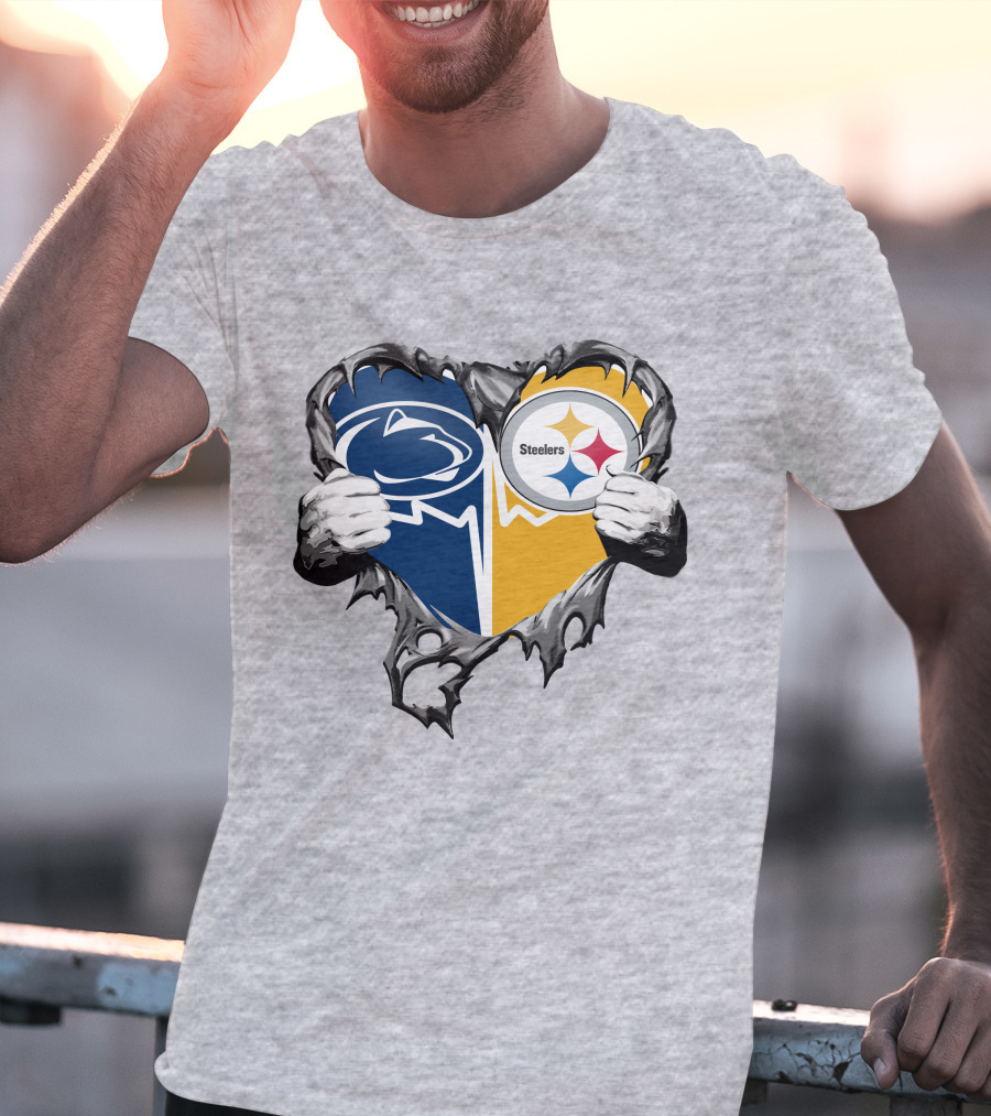 Steelers And Penn State Heart T-Shirt