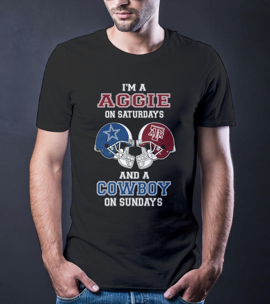 Texas A&M Aggie Saturdays And Dallas Cowboys Sundays Fan T-Shirt