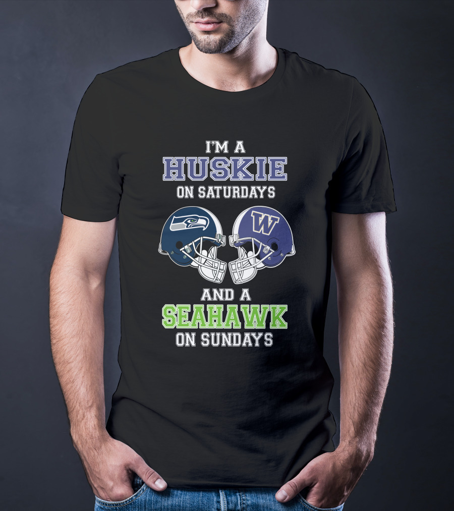I'm A Huskie On Saturdays And A Seahawk On Sundays T-Shirt