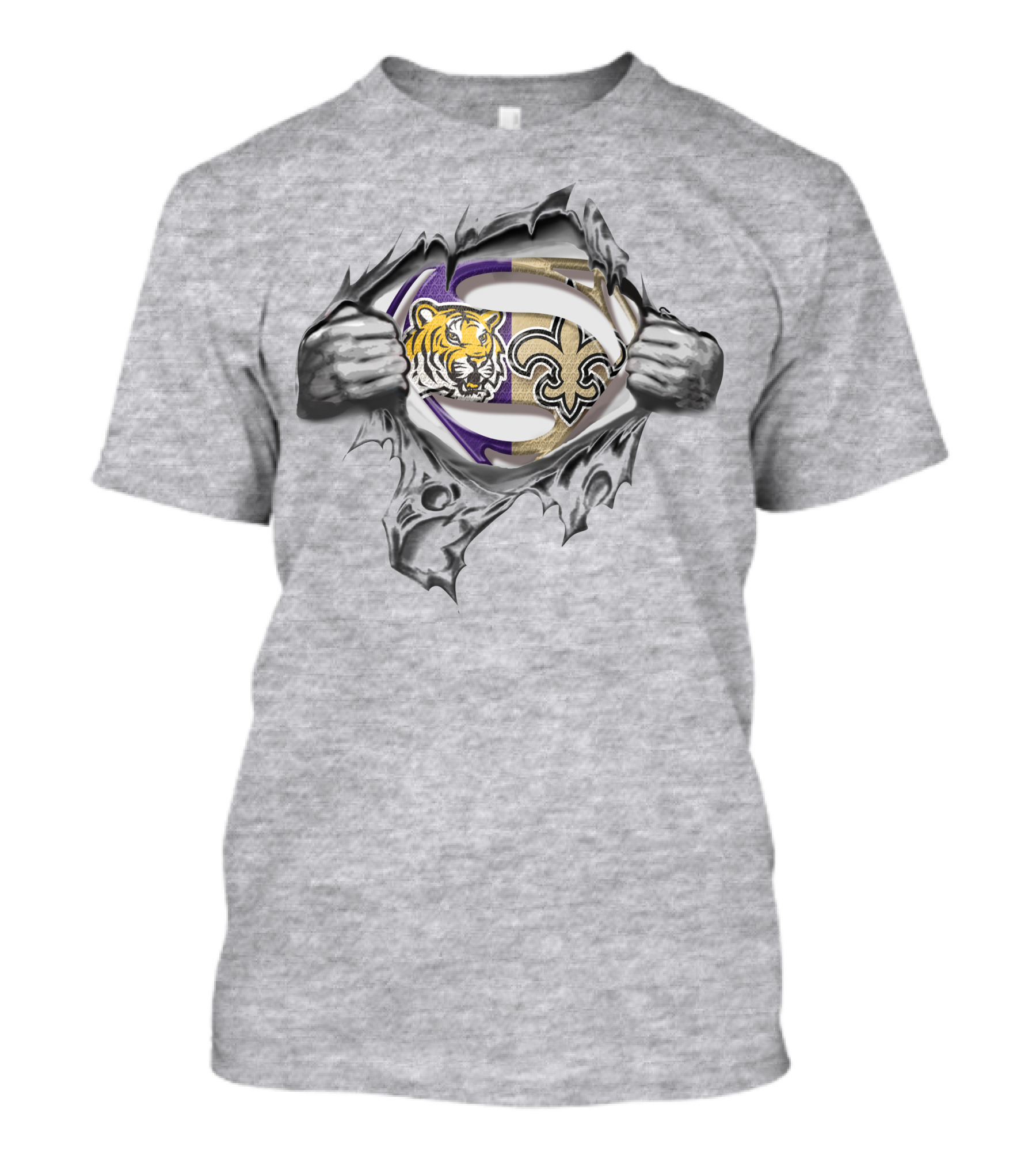 LSU Tigers New Orleans Saints Super Man T-Shirt
