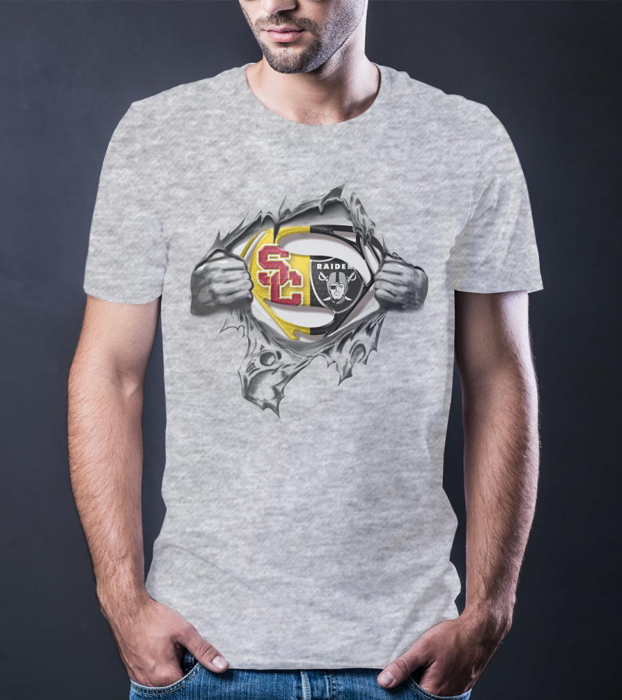 USC Trojans Raiders Superhero Fusion T-Shirt