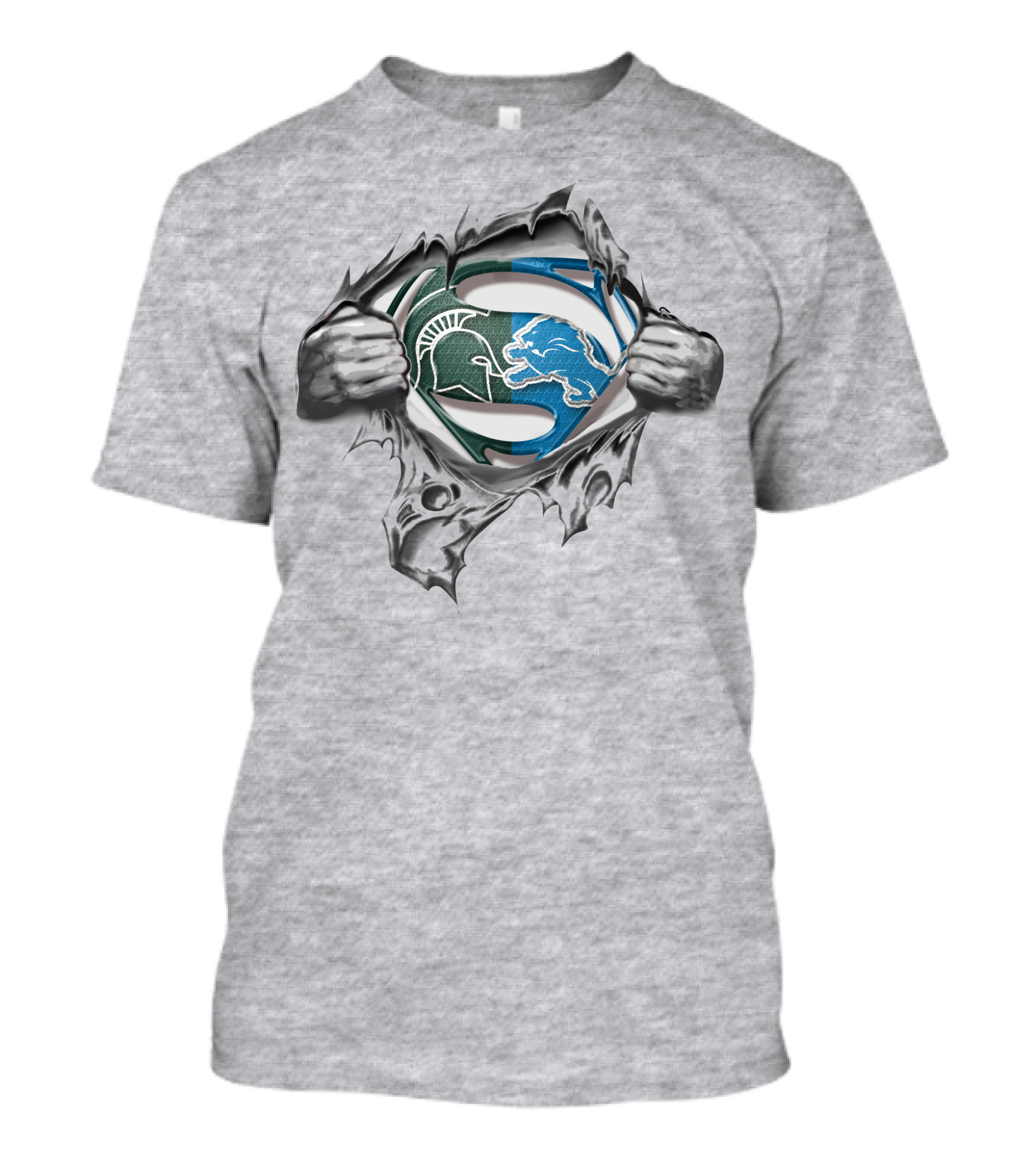 Spartans Lions Superman Logo Fusion T-Shirt