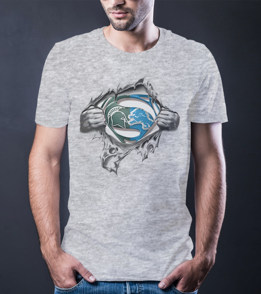 Spartans Lions Superman Logo Fusion T-Shirt