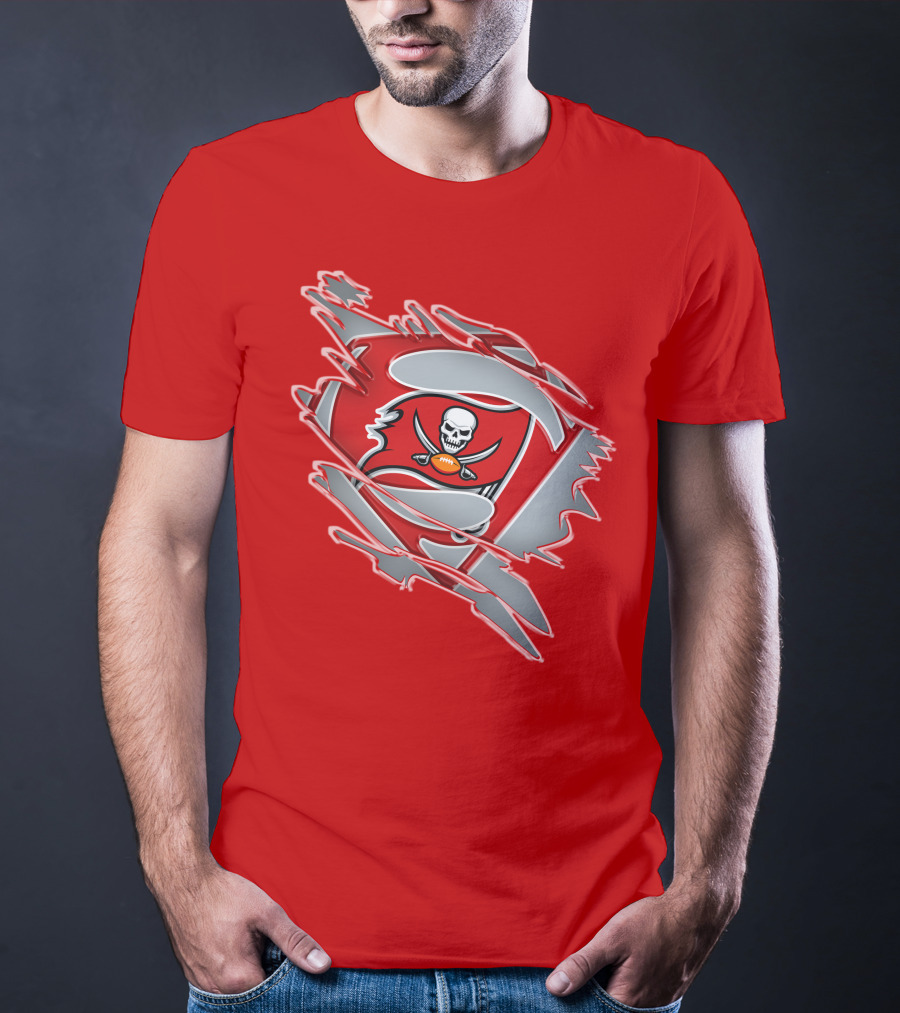 Buccaneers Super Man Nfl Logo Fusion With Superman T-Shirt