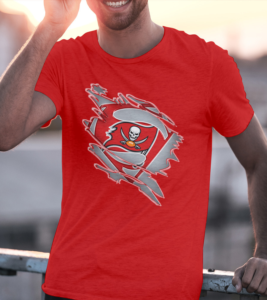 Buccaneers Super Man Nfl Logo Fusion With Superman T-Shirt
