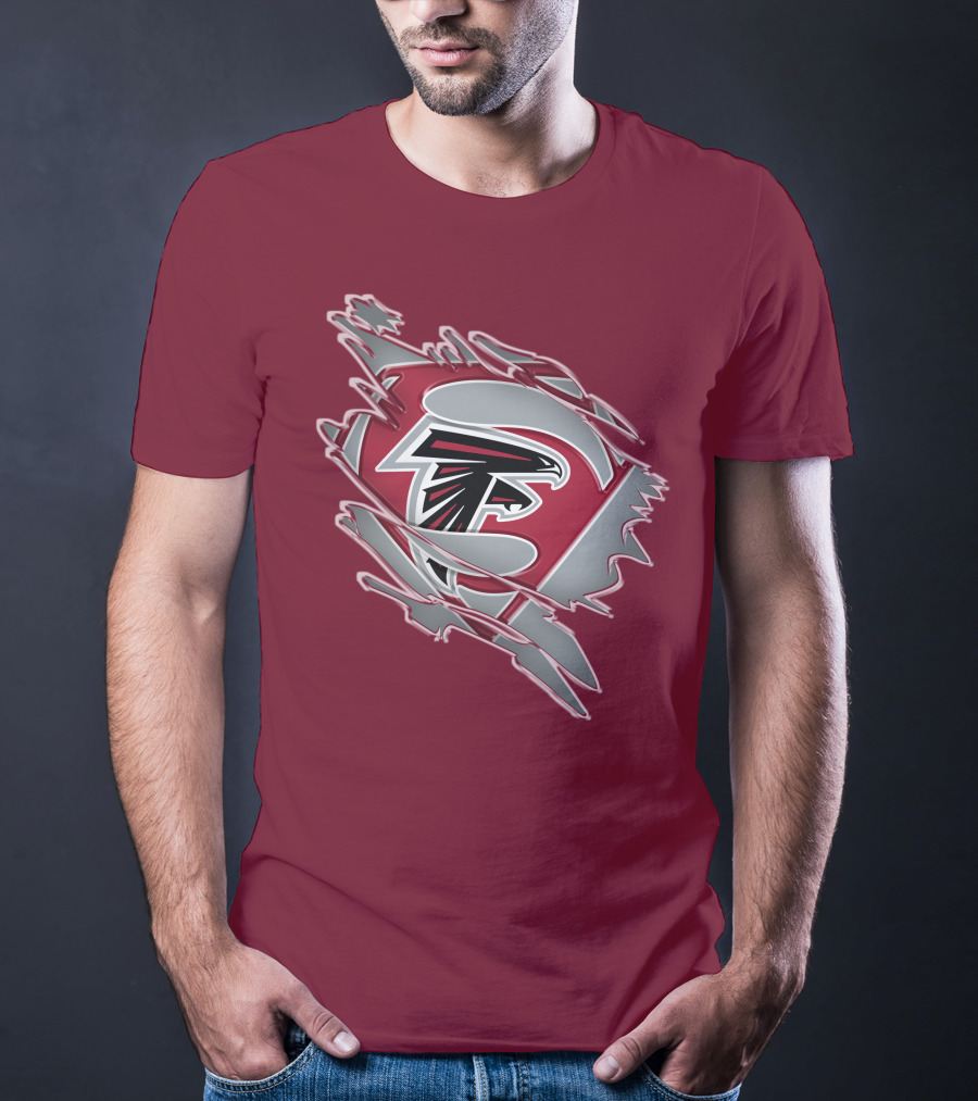 Atlanta Falcons Logo Inside Superman Symbol T-Shirt