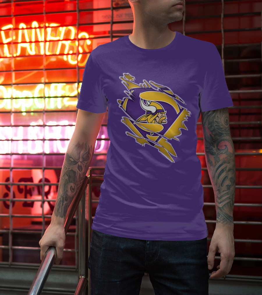 Minnesota Vikings Superman Logo Fusion T-Shirt