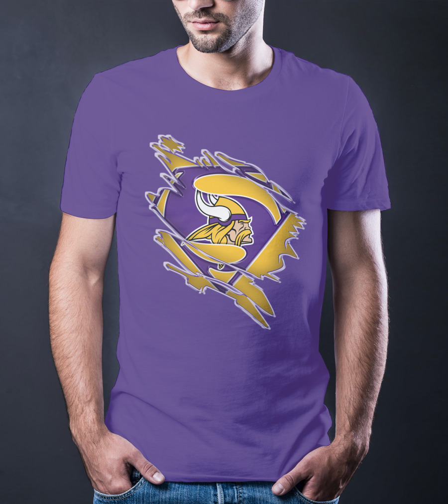 Minnesota Vikings Superman Logo Fusion T-Shirt