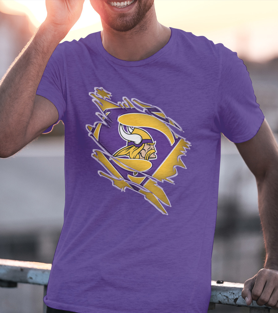 Minnesota Vikings Superman Logo Fusion T-Shirt