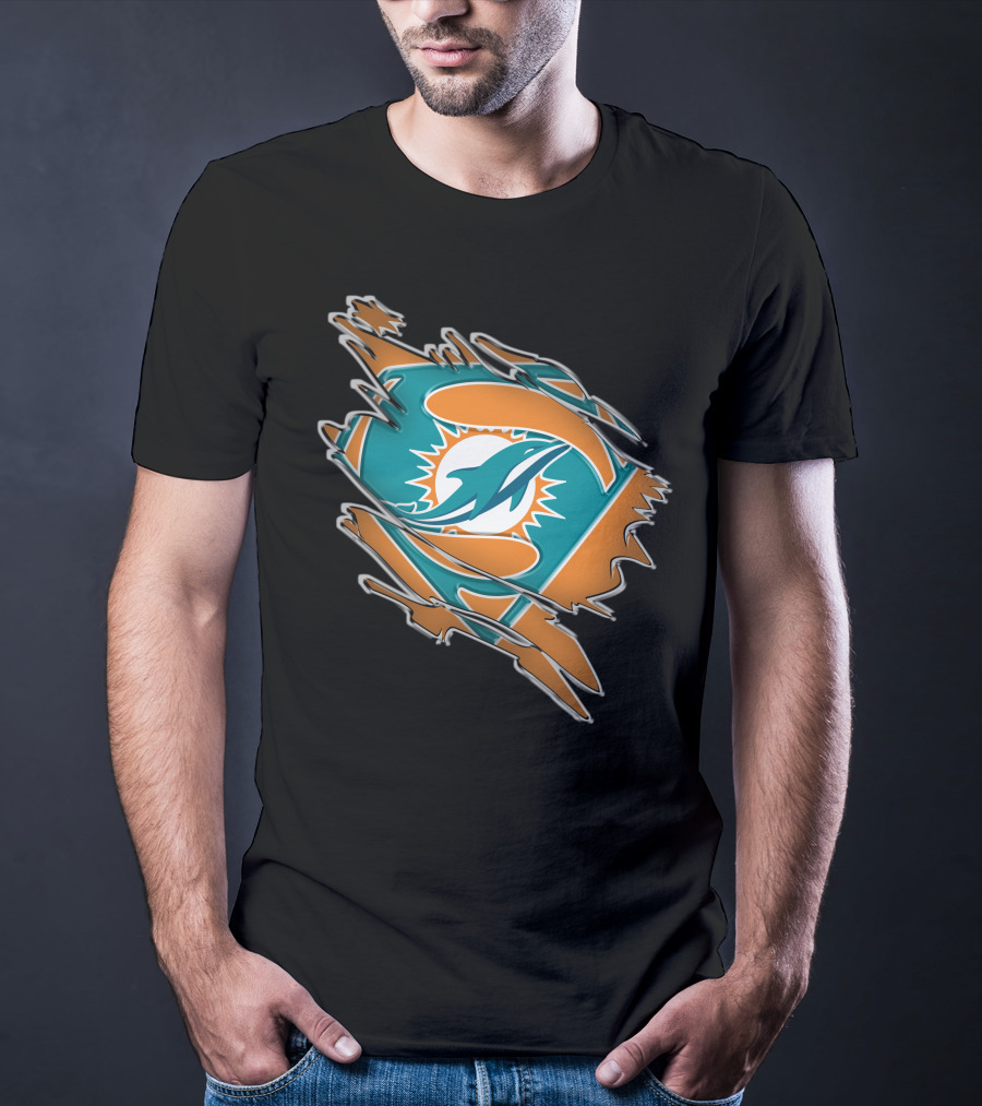Miami Dolphins Superman Logo Fusion T-Shirt